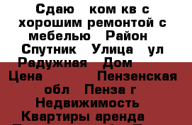 Сдаю 1 ком.кв.с хорошим ремонтой,с мебелью › Район ­ Спутник › Улица ­ ул.Радужная › Дом ­ 14 › Цена ­ 9 000 - Пензенская обл., Пенза г. Недвижимость » Квартиры аренда   . Пензенская обл.,Пенза г.
